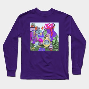 Witchy Hallowen Scene Long Sleeve T-Shirt